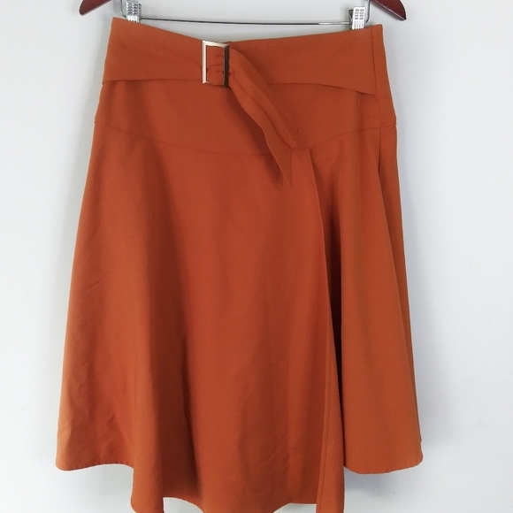 New York & Company Dresses & Skirts - 7th Avenue Design Studio orange asymmetrical wrap skirt SZ 8